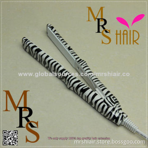 White Color Zebra-striped Mini Straightening Irons Portable Ceramic Hair Straighteners